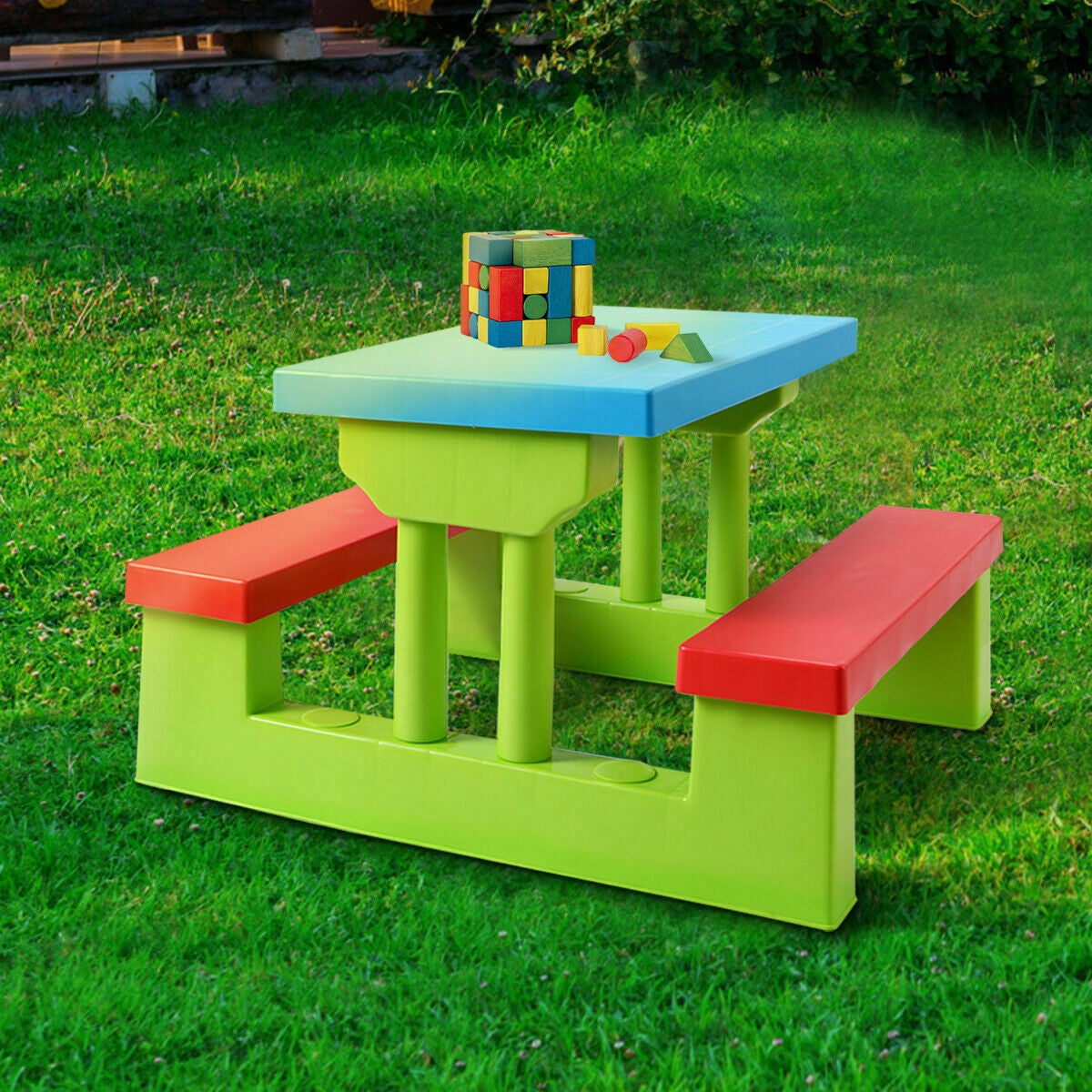 Kids Picnic Folding Table and Bench with Umbrella GBruno Store