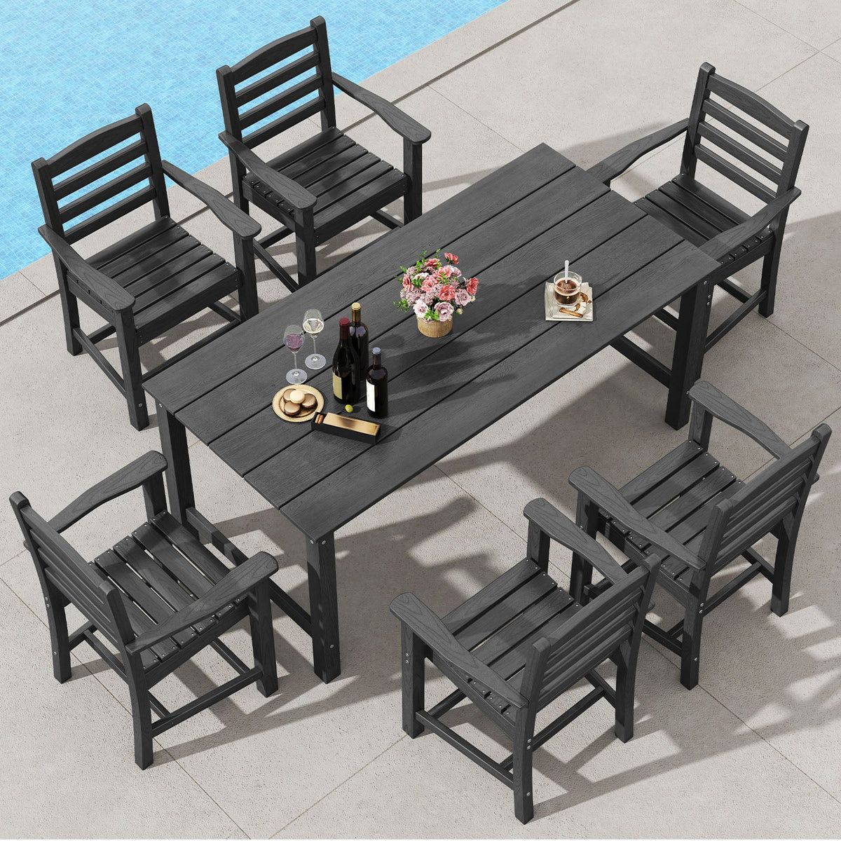Dining Chairs Set of 2 Rubber Wood Dining Room Chairs with Comfortable Backrest and Padded Seat