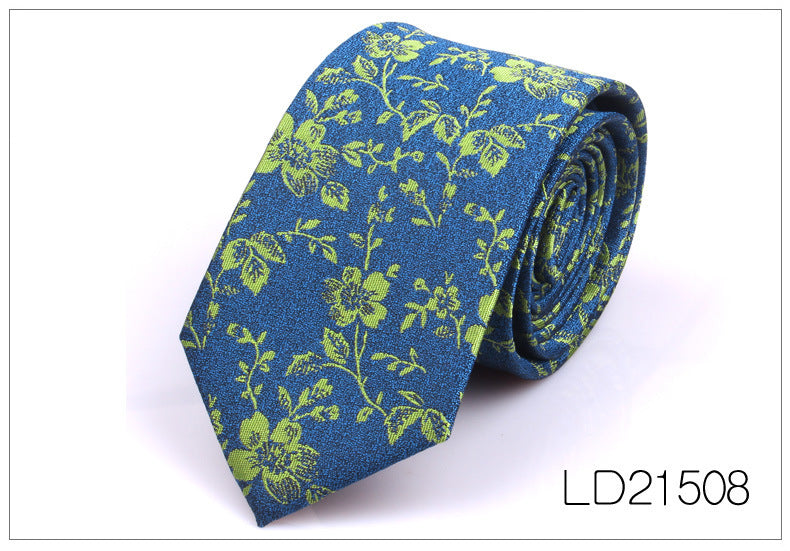 Men's 6cm Flower Graffiti Yarn-dyed Tie