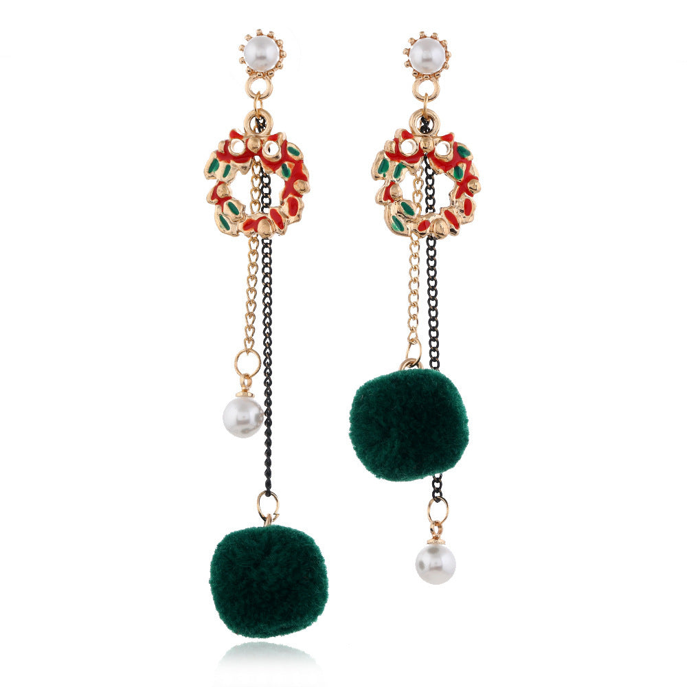 European American Christmas Snowflake Earrings