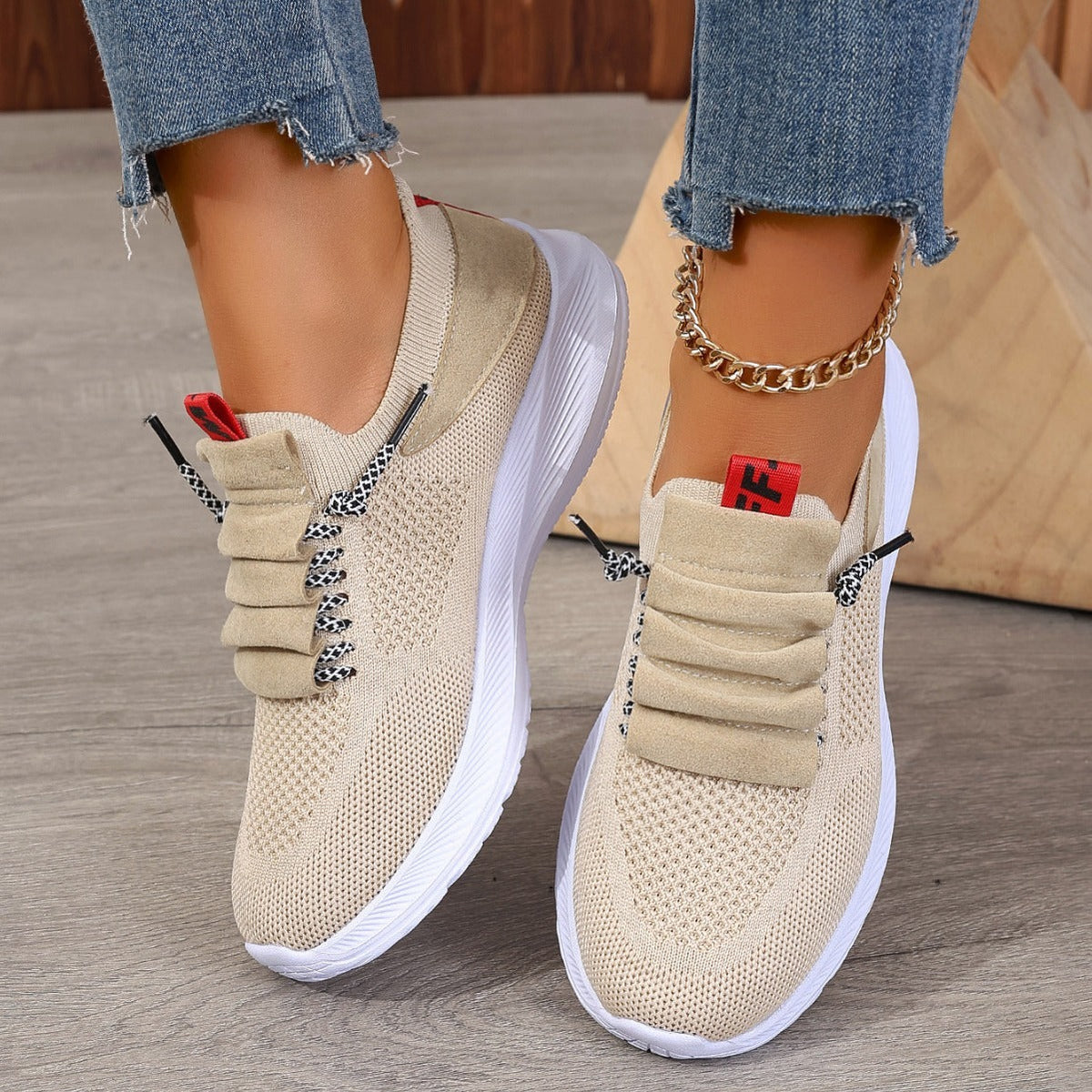 Casual Sneaker Non-slip Wear-resistant Flat Heel Round Toe Running Shoes