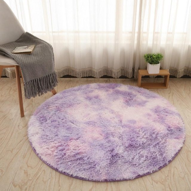 Fluffy Round Faux Fur Rug