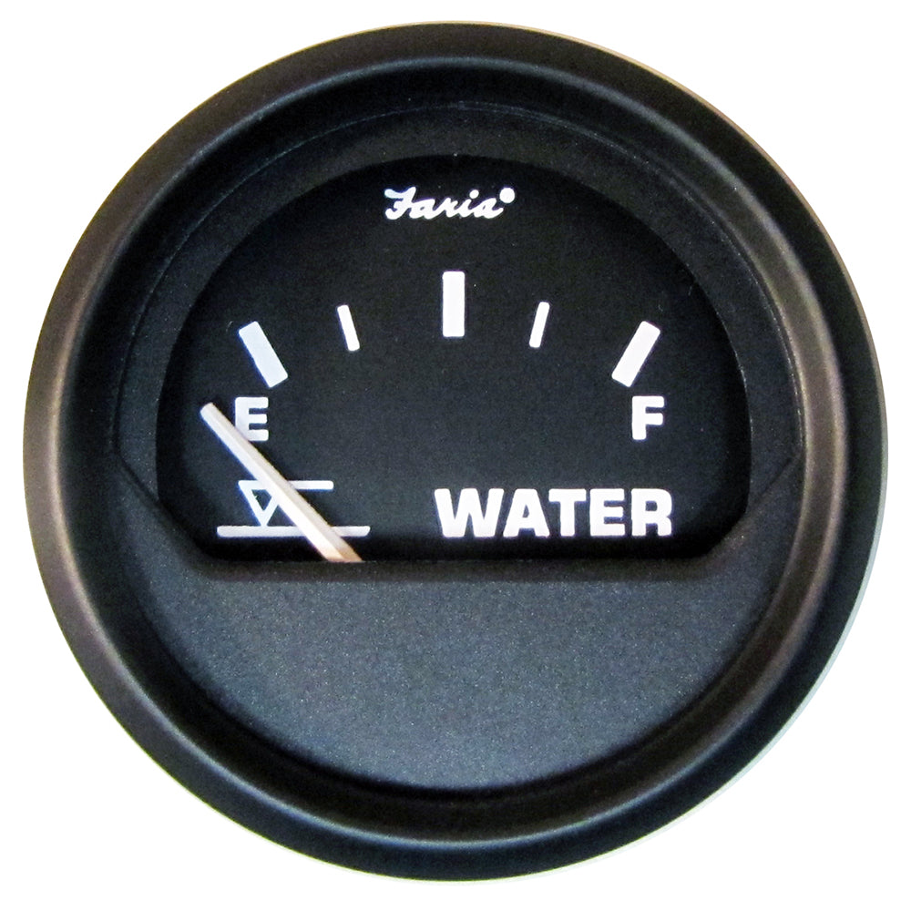Faria Euro Black 2" Tank Level Gauge - Potable Water TRAPSKI