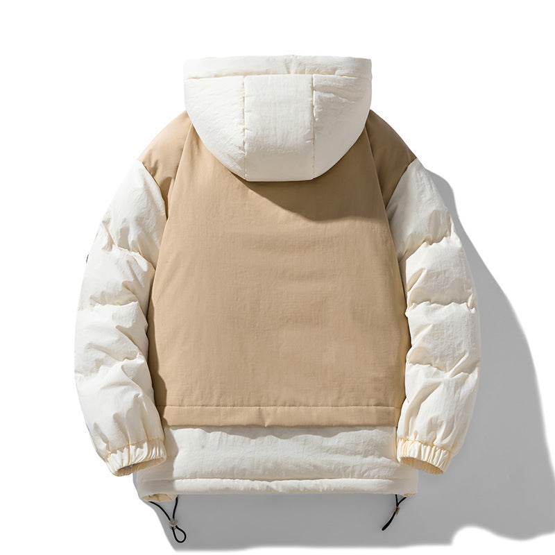 Couple's Winter Cotton-padded Coat Japanese Stitching Hooded Jacket