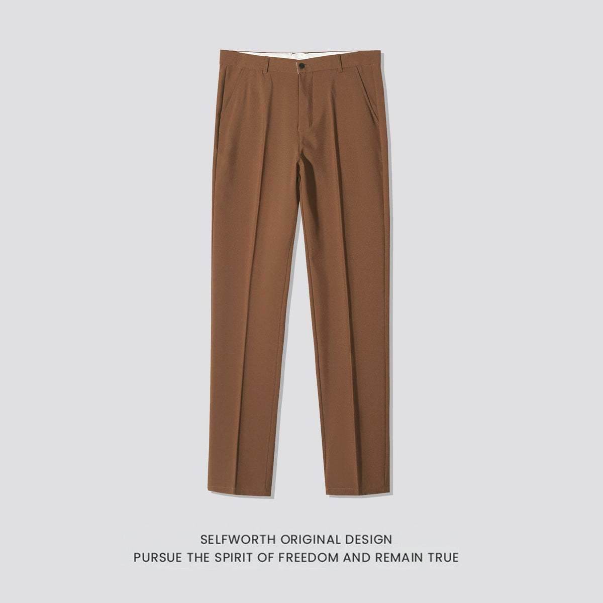 Mens Straight-leg Casual Pants Slim-fit Mature Style
