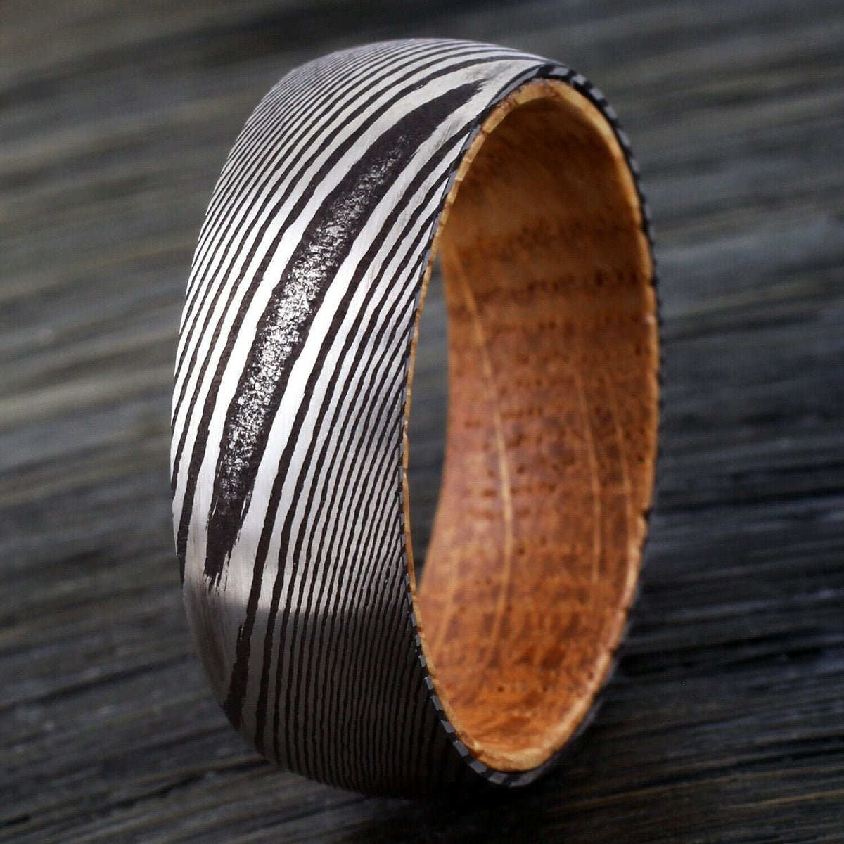 Laser Damascus Tungsten Ring