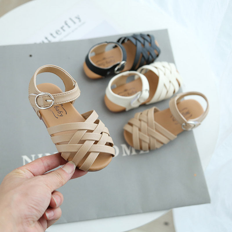 Kids Buckle Toe Soft Sole Woven Sandals Sell My Stuff
