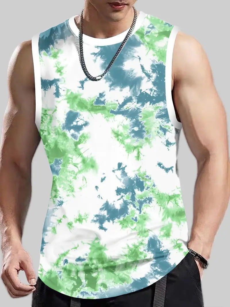 Men's Plus Size Sleeveless 3D Retro Print Vest