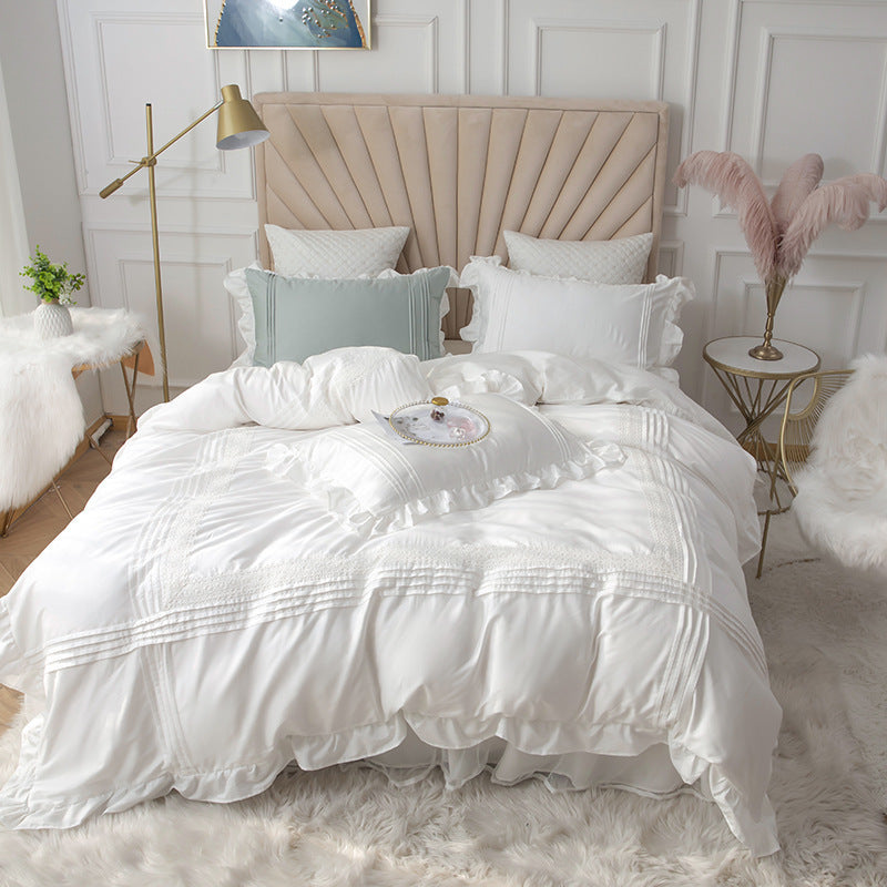 Lace Bed Skirt Quilt Cover Korean Princess Style