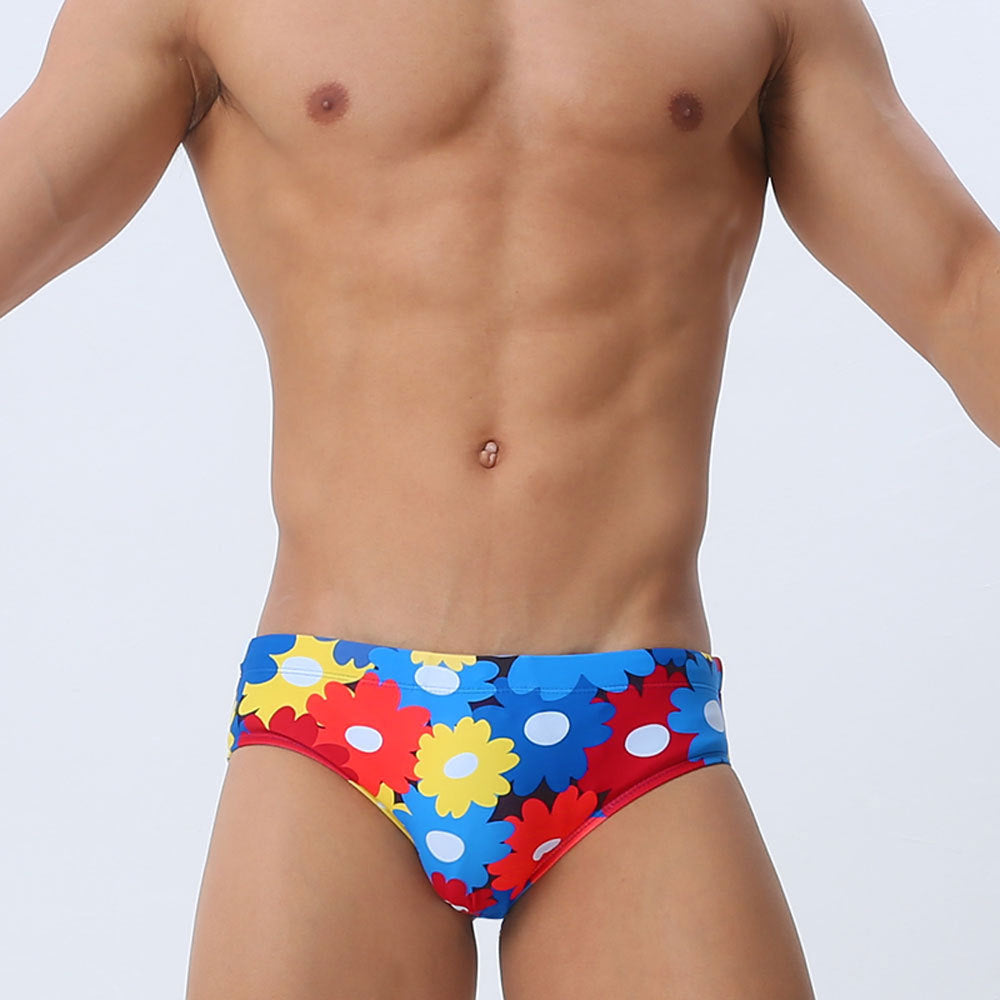 Flower Colorful Printing Swim Briefs