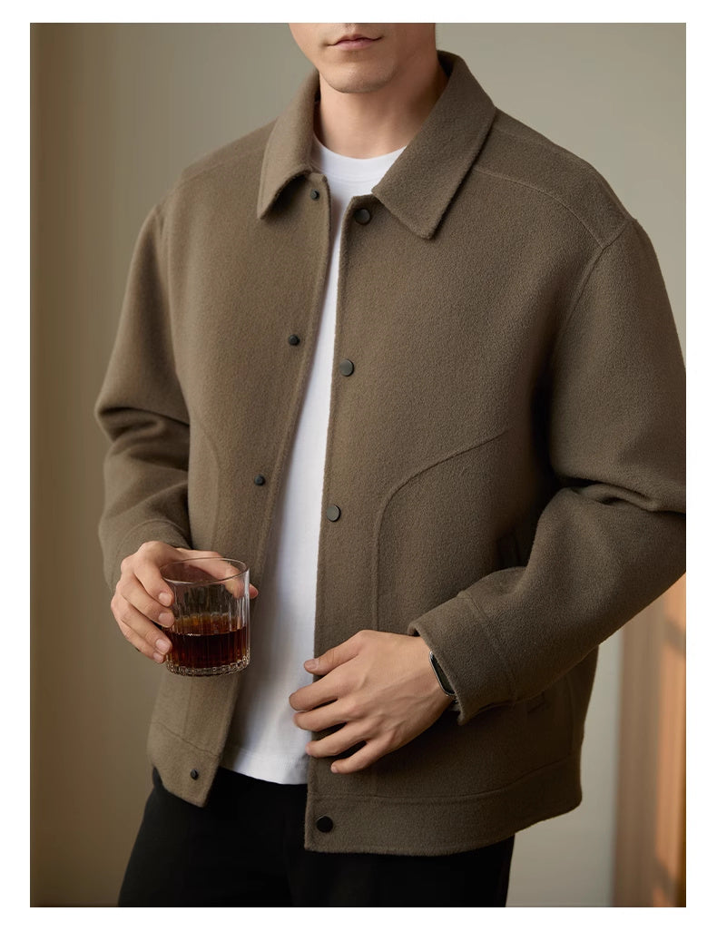 Double-sided Woolen Coat Men's 100 Wool High-end Leisure