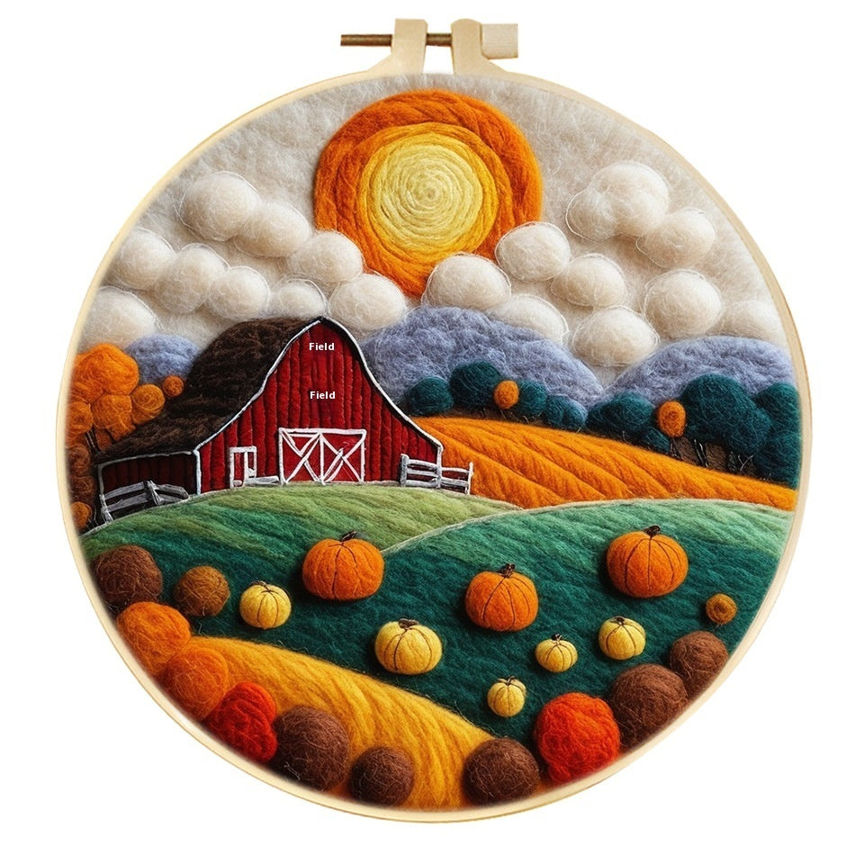 Wool Felt Painting With Embroidery Frame Needle Felt Supplies Suitable For Beginners My Store