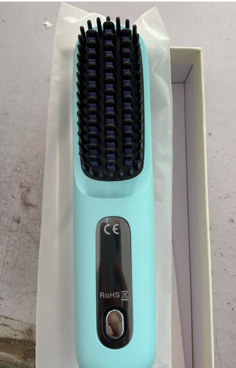 2 In 1 Straight Hair Comb Wireless Hair Straightener Brush Hair Fast Heating Portable Hot Curler USB Charging My Store