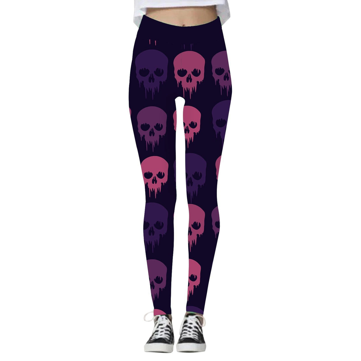 Halloween Women's Yoga Pants Pumpkin Skull