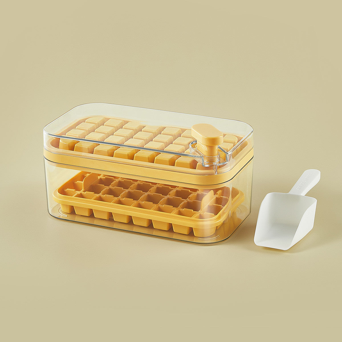 One-Button Ice Cube Mold with Storage Box