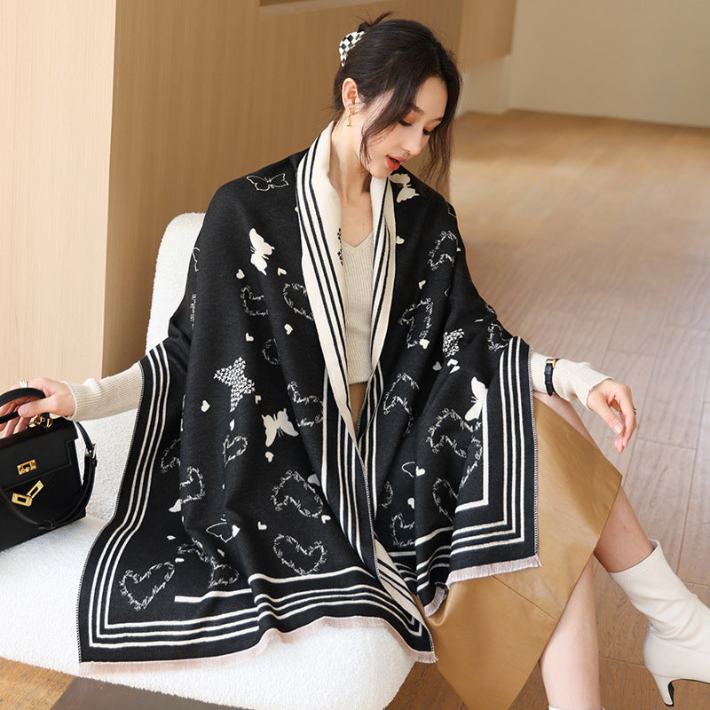 Female Versatile Fashion Thickened Warm Cashmere Scarf My Store