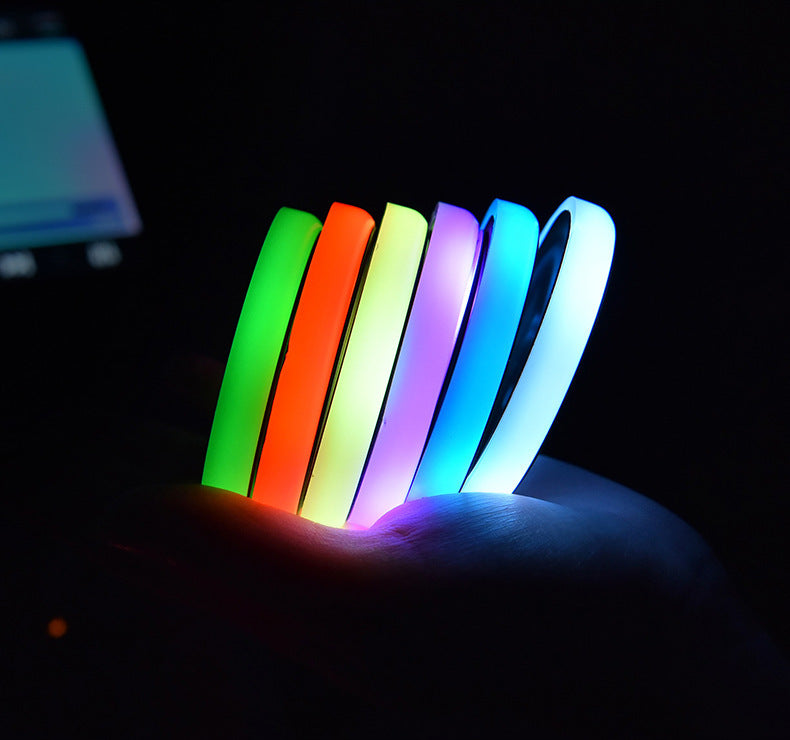 LED Colorful Cup Holder Coaster with Solar & USB Charging