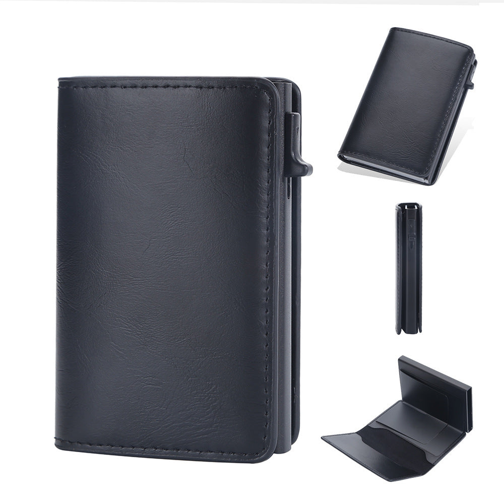 Men's Crazy Horse Leather Card Clamp