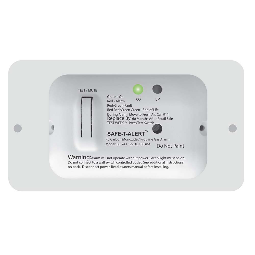Safe-T-Alert 85 Series Carbon Monoxide Propane Gas Alarm - 12V - White TRAPSKI