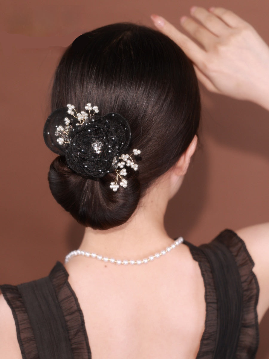 Starry Sky Flower Topknot Hair Clip