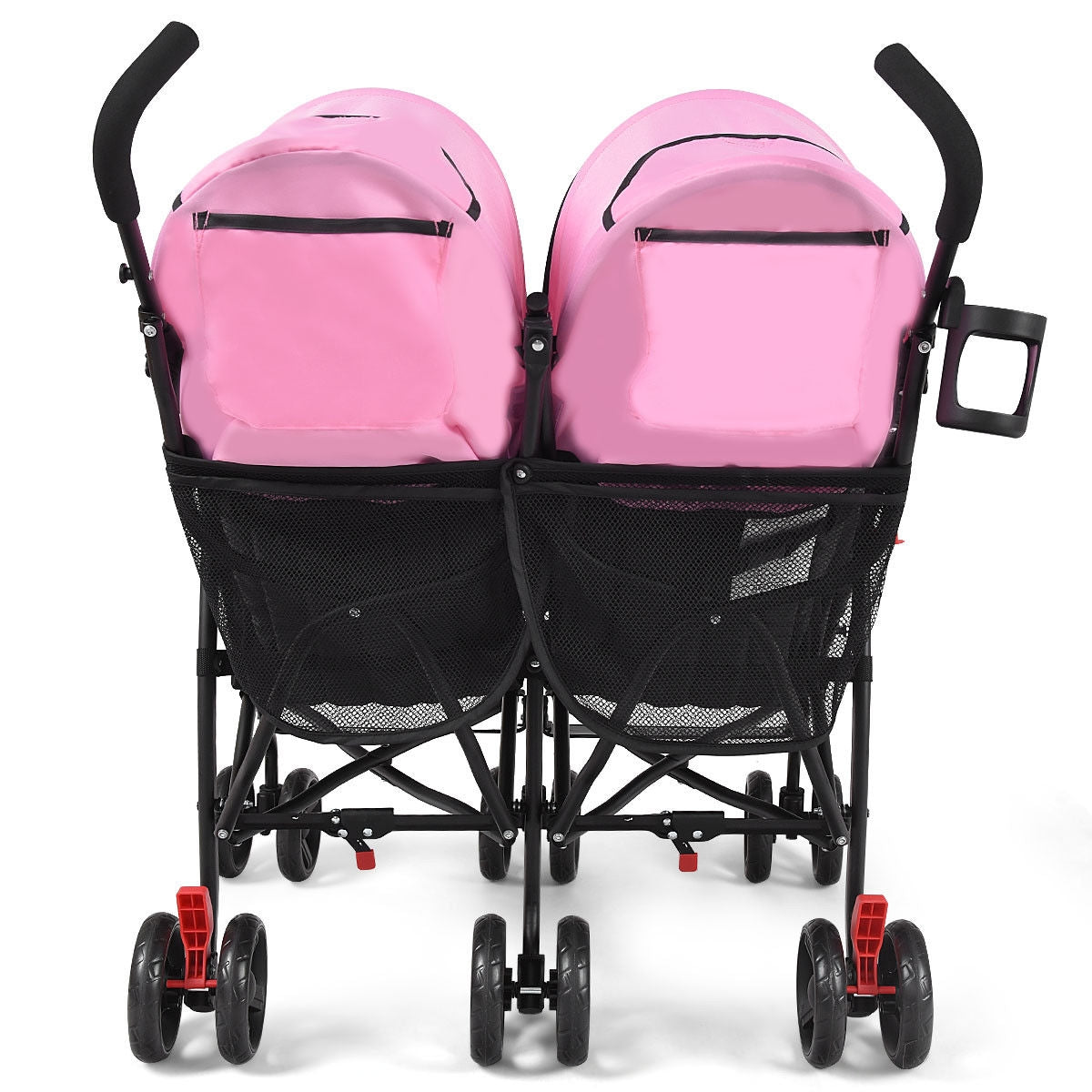 Foldable Twin Baby Double Stroller Ultralight Umbrella Kids Stroller-Pink GBruno Store