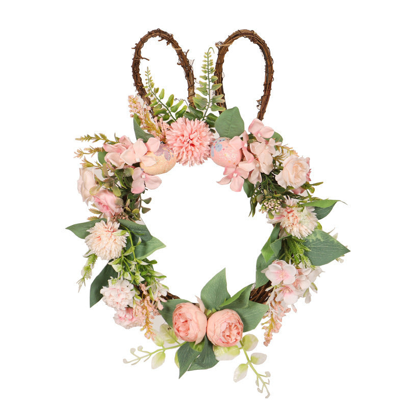 Easter Egg Rabbit Wreath Pendant