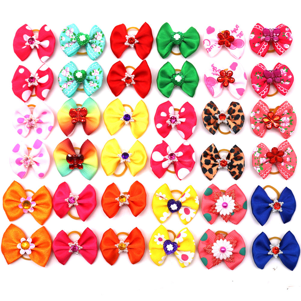 Pet Supplies Bow Rubber Band Scrunchie Head Flower Dog Cat Accessories
