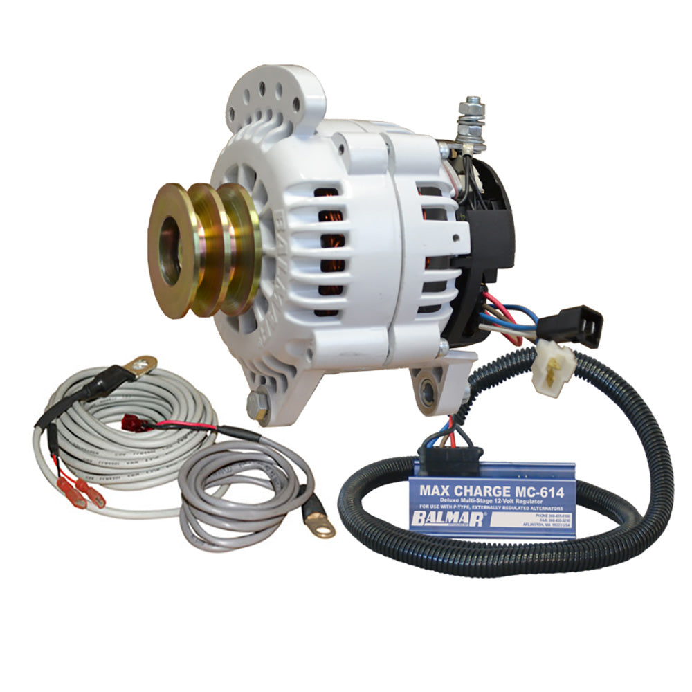 Balmar Alternator 120 AMP Kit 12V 3.15" Dual Foot Saddle Dual Vee Pulley Regulator  Temp Sensor TRAPSKI