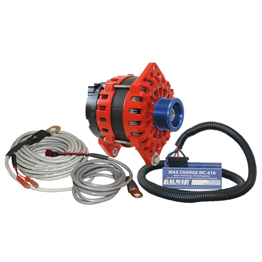 Balmar Alternator 250 AMP Kit 12V 3.15" Dual Foot Saddle J10 Pulley Regulator  Temp Sensor TRAPSKI