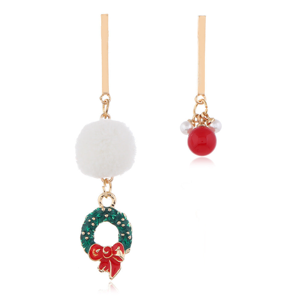 European American Christmas Snowflake Earrings