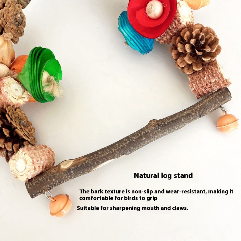 Parrot Swing Pine Nut Grinding Mouth Grinding Claw Log Bird Stand Rod Color Decoration