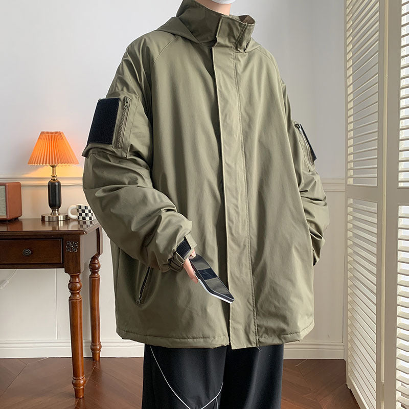 Velcro Shell Jacket Three-in-one Coat Japanese Hoodie Workwear Jacket