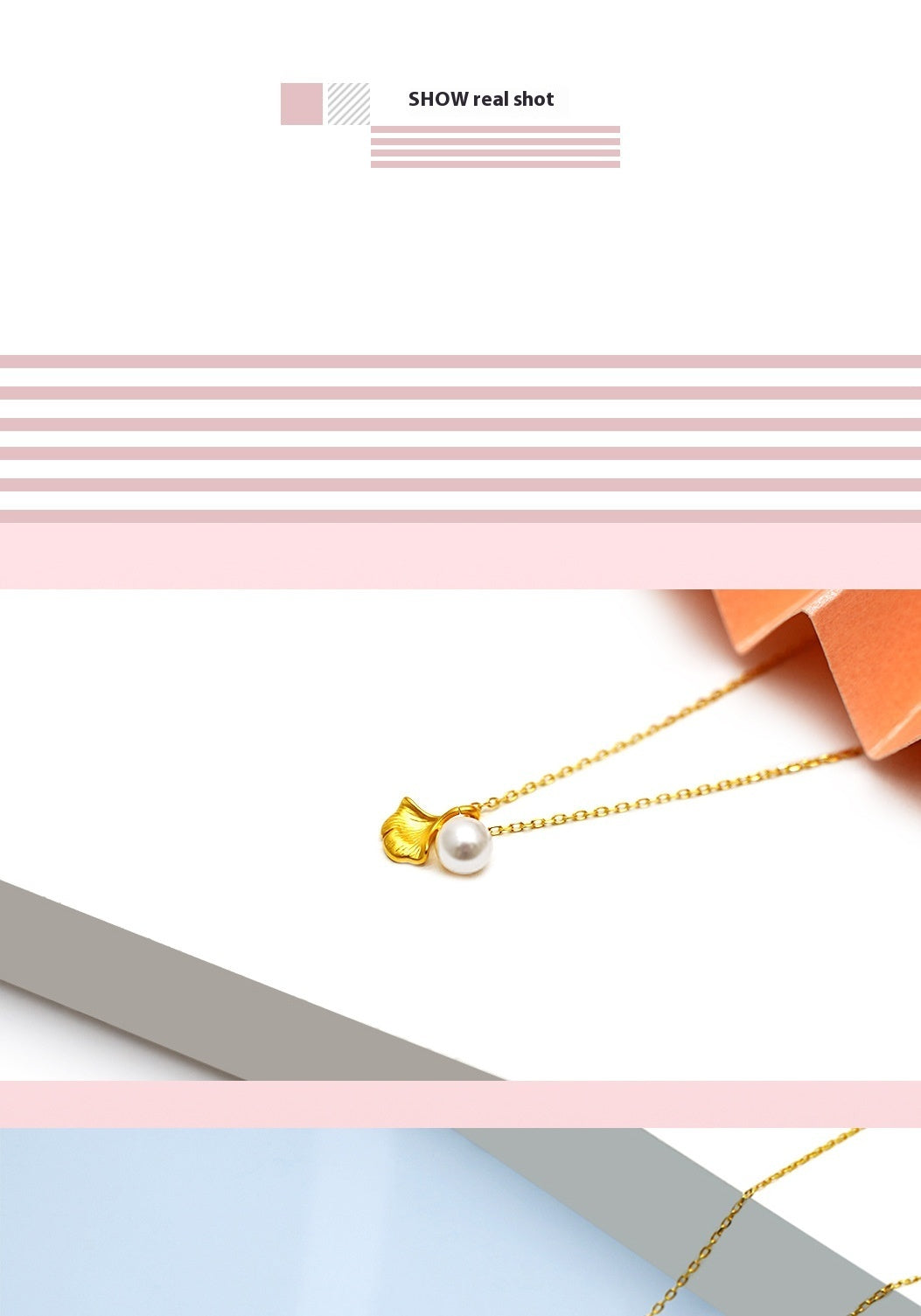 Pure Gold Ginkgo Leaf Pearl Necklace