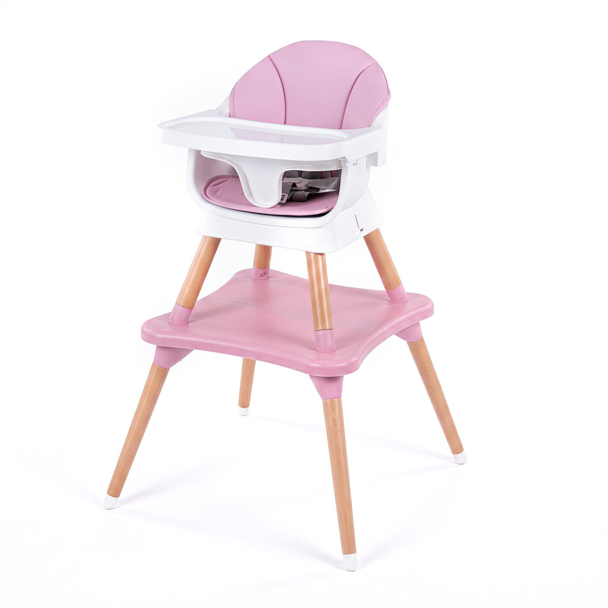 9-in-1 Convertible High Chair with Solid Wood Legs - Pink DirectDeals