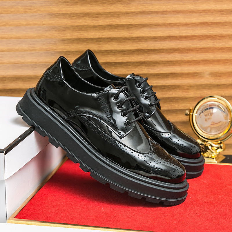 Business Formal Britishstyle Glossy Heightincreasing Leather Shoes