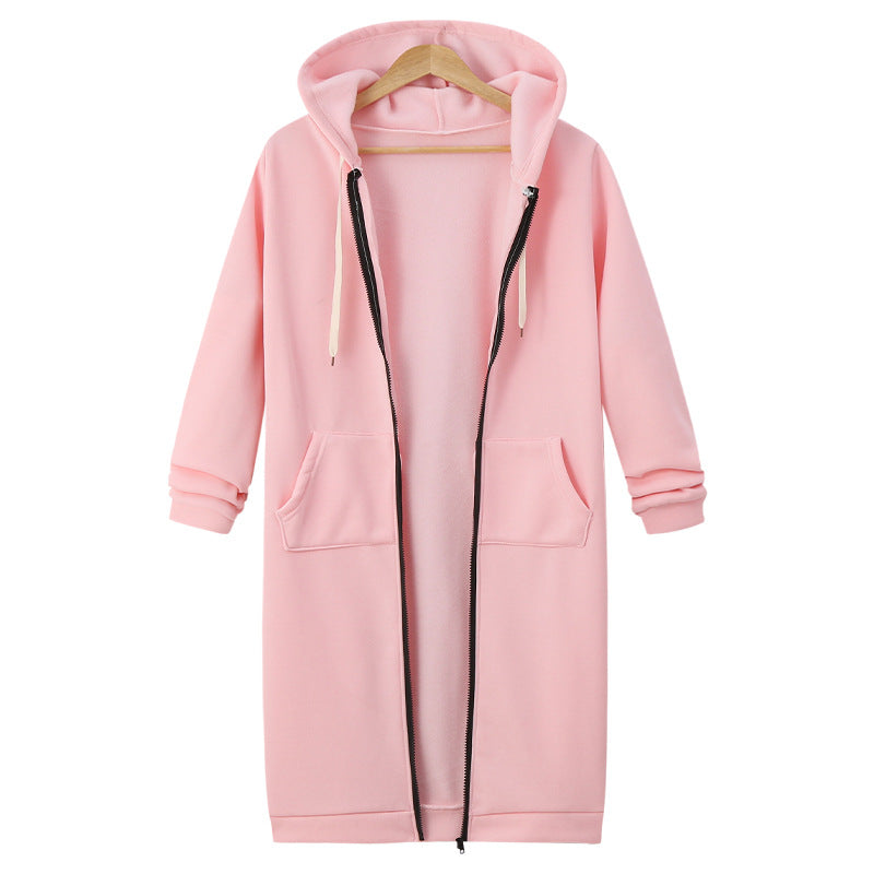Hooded Long Sleeve Sweater Fleece Long Jacket Sell My Stuff