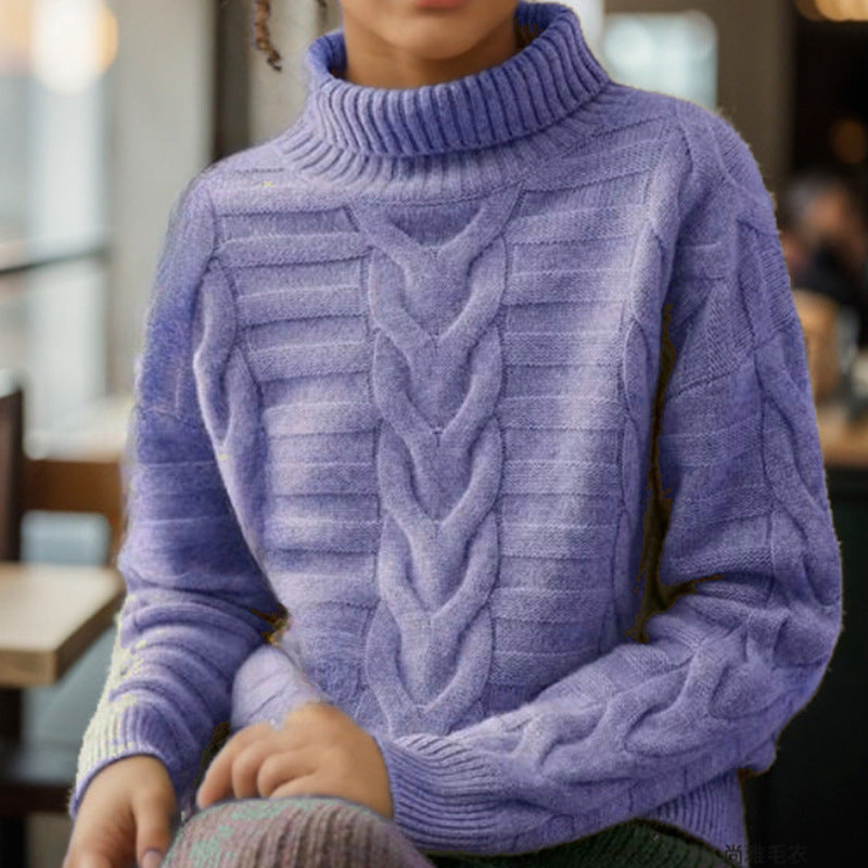 New Semi-high-neck Knit Sweater Stylish Classy And Elegant