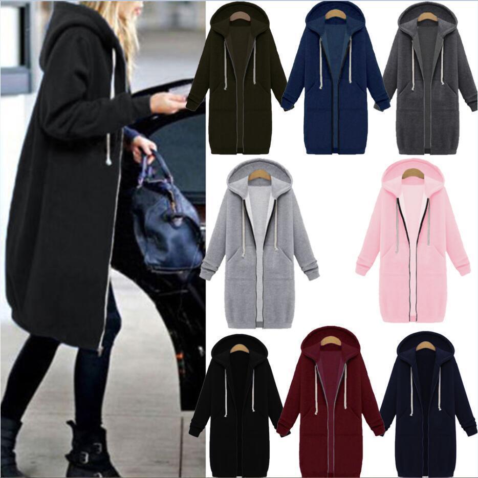 Hooded Long Sleeve Sweater Fleece Long Jacket Sell My Stuff