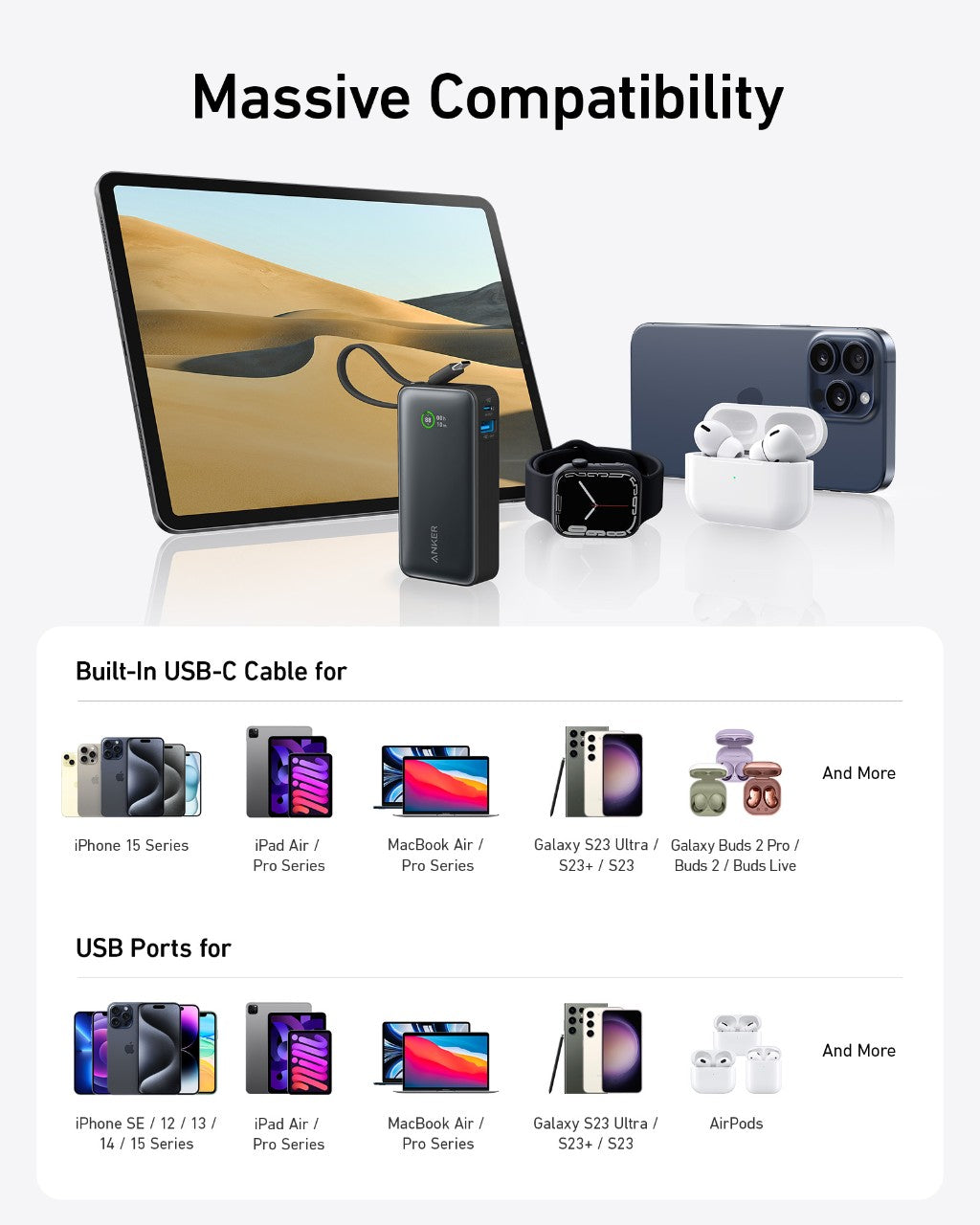 Anker Nano Power Bank (30W, Built-In USB-C Cable) Anker