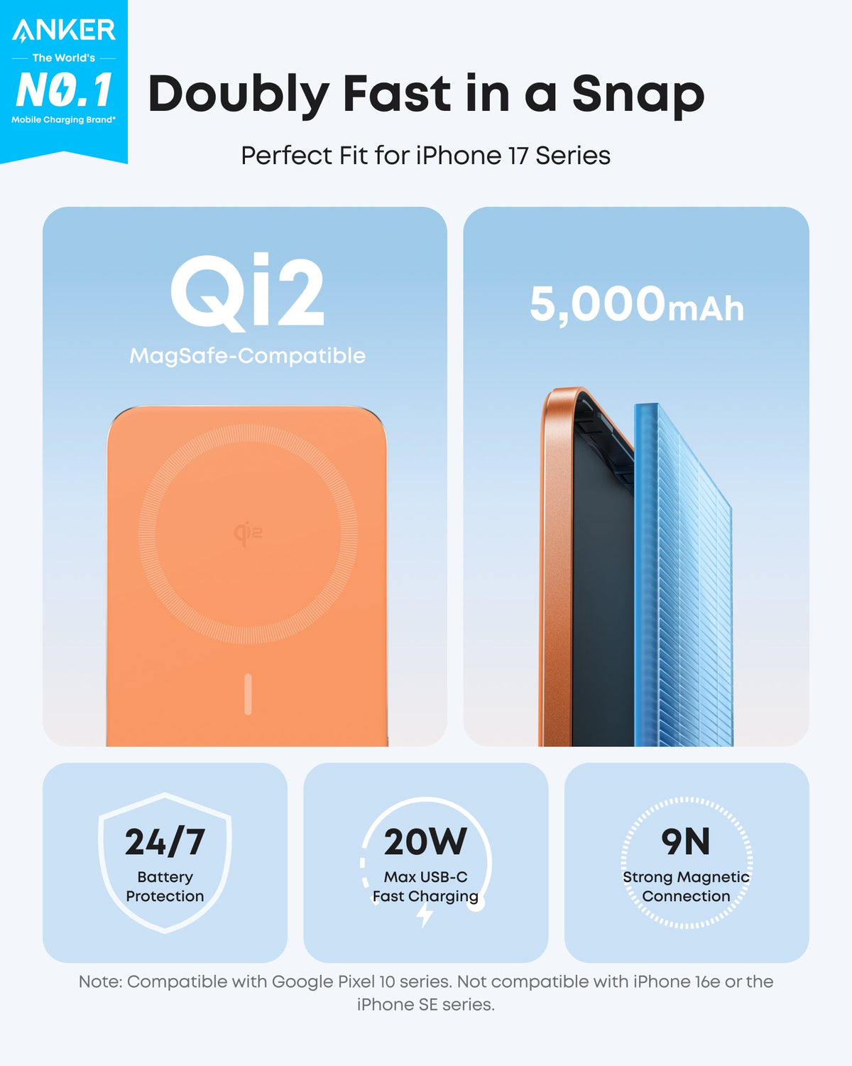 Anker Nano Power Bank (5K, MagGo, Slim) Anker