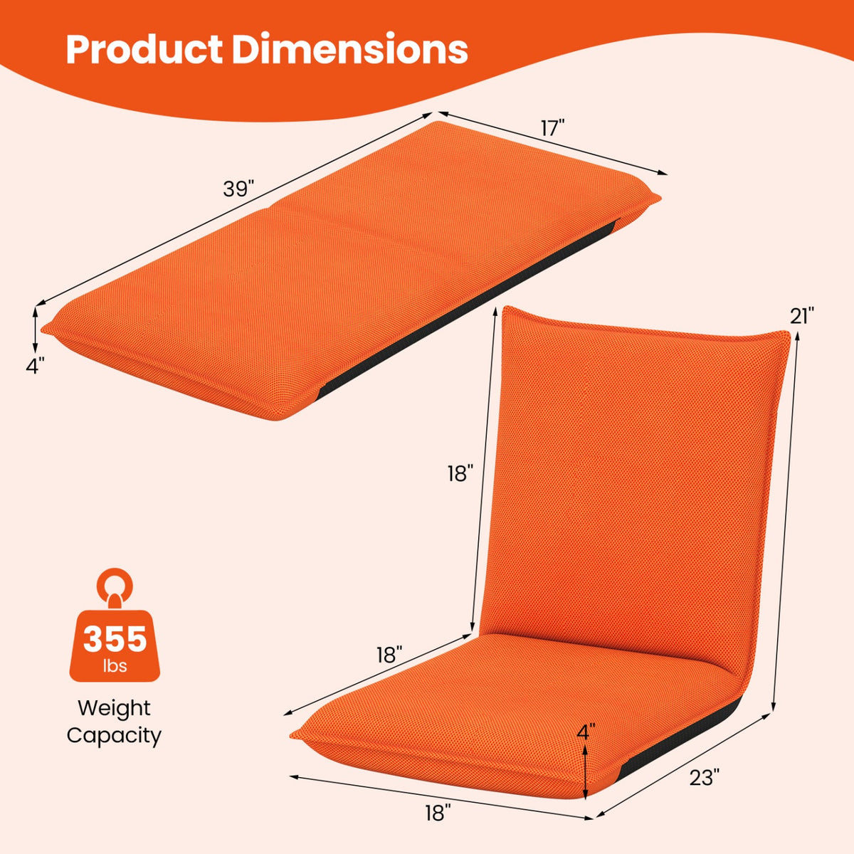 Adjustable Floor Chair with 6 Reclining Positions DirectDeals