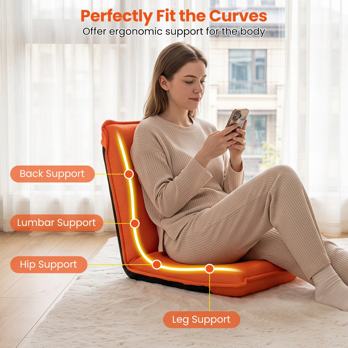 Adjustable Floor Chair with 6 Reclining Positions DirectDeals