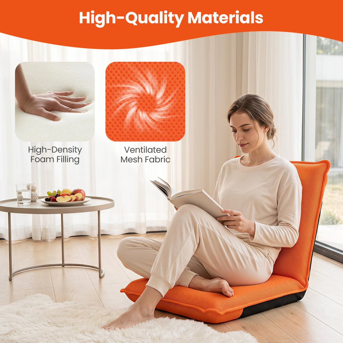Adjustable Floor Chair with 6 Reclining Positions DirectDeals