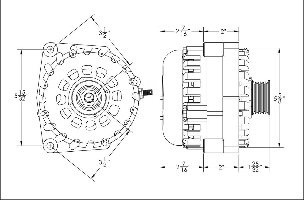Mechman 400 Amp RVC Bypass High Output Alternator 2014+ Chevrolet GMC Cadillac - Red Billet