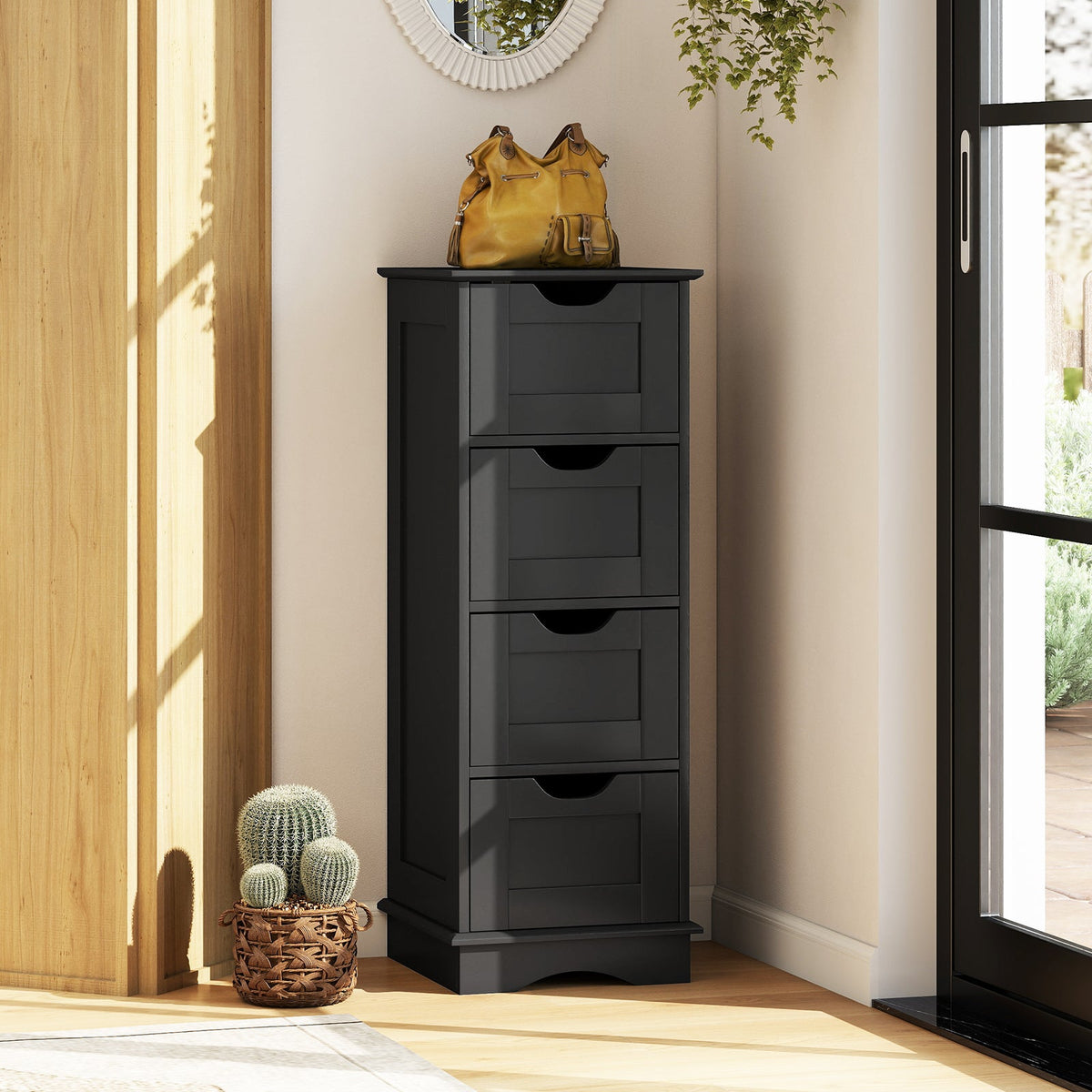Bathroom Storage Cabinet with Cutout Handles and 4 Drawers DirectDeals