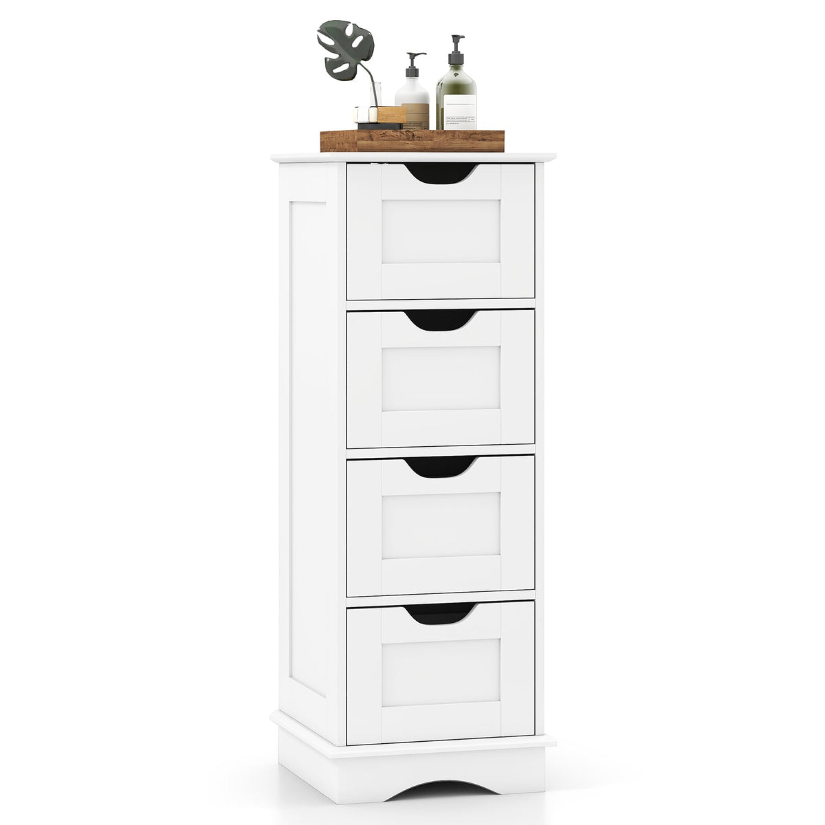 Bathroom Storage Cabinet with Cutout Handles and 4 Drawers DirectDeals