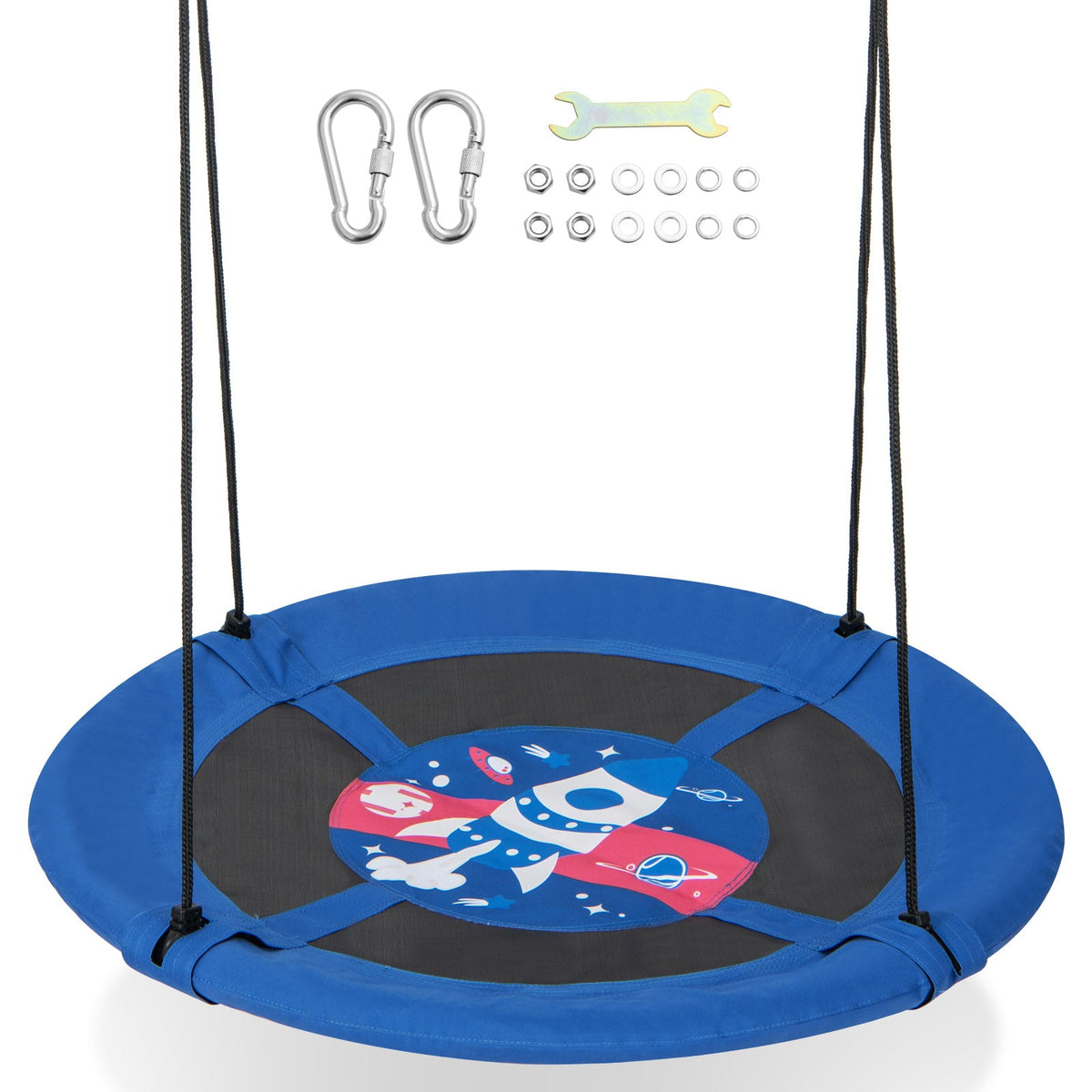 40 Inches Saucer Tree Swing with Adjustable Hanging Ropes and 900D Oxford Fabric