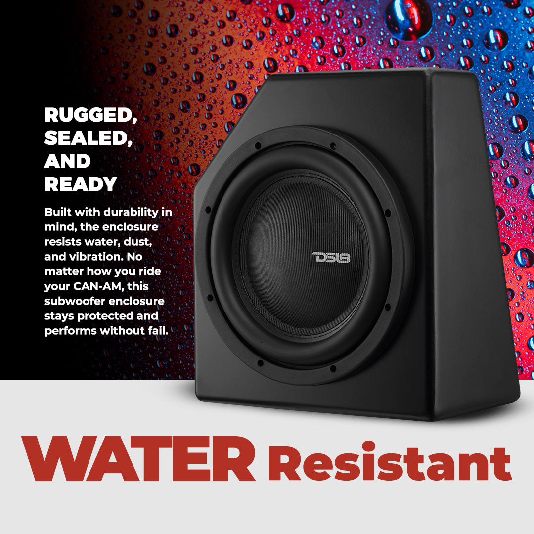Can-Am 10” Under-Seat Subwoofer Enclosure for 2-Door & 4-Door Maverick X3 (2017-Up) - Front Passenger Side DS18