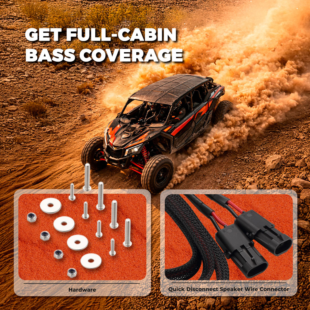 Can-Am 10” Under-Seat Subwoofer Enclosure for 2-Door & 4-Door Maverick X3 (2017-Up) - Front Passenger Side DS18
