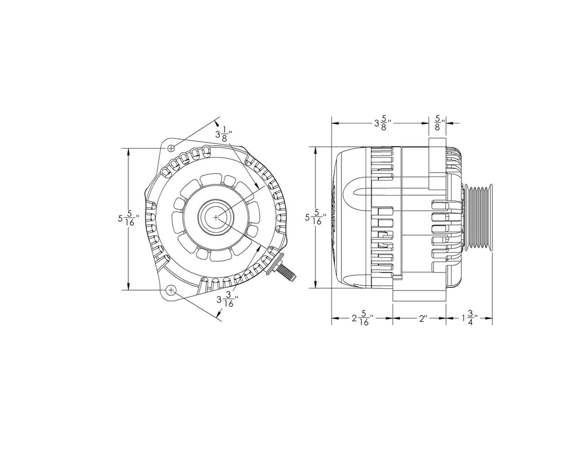 Mechman 170 Amp 6-Phase High Output Alternator 1988-1995 GM Truck - Natural